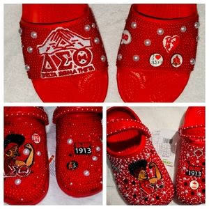 Delta Sigma Theta inspired Clogs and Slides.